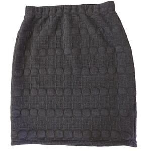 Max Studio Gray Pull On Pencil Skirt Comfort Waist Quilted Pattern Women's Sze S